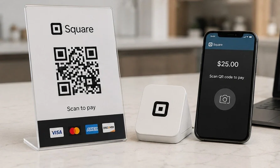 Scanlo Square QR code that sends customers to your Square checkout link